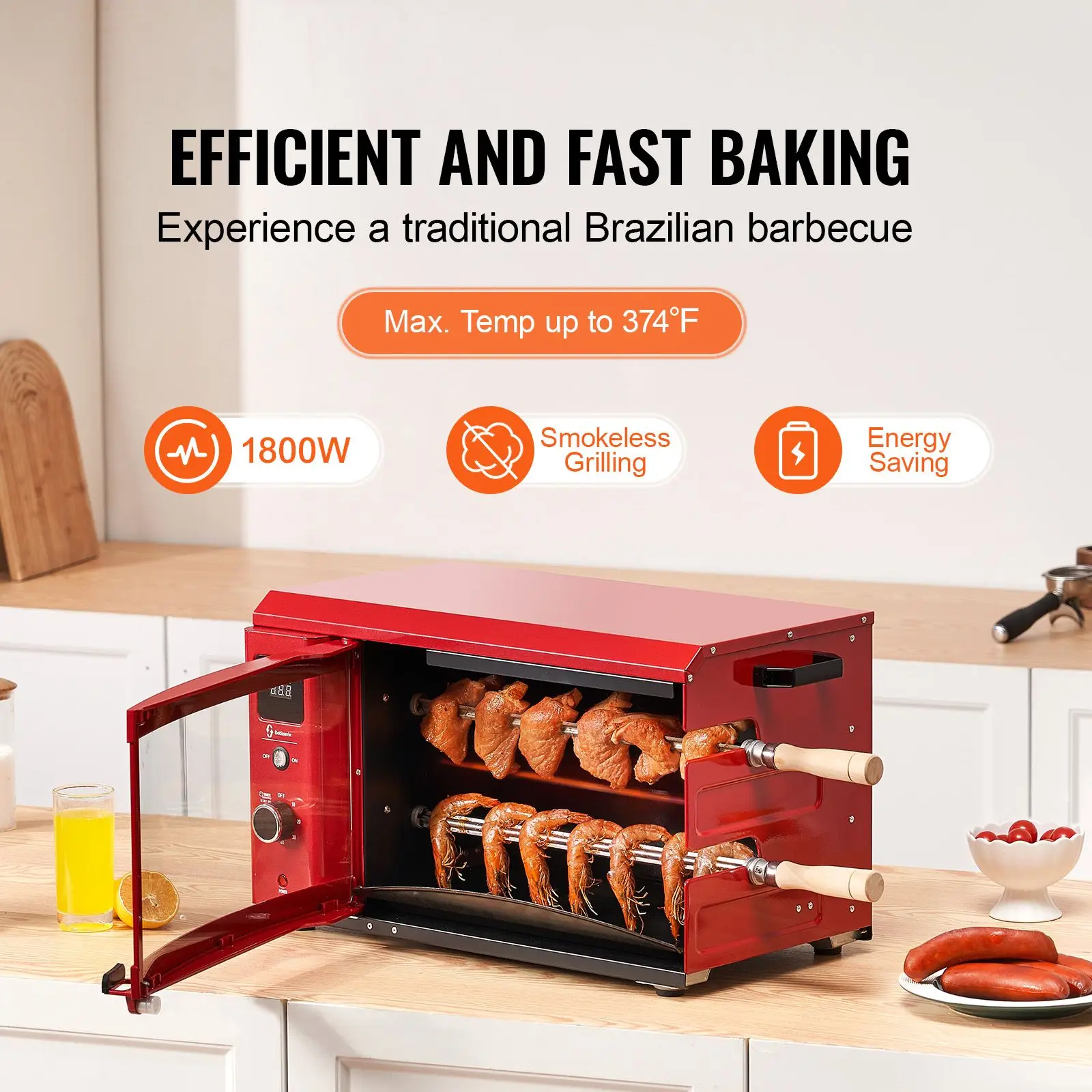 Shawarma Grill Machine, 2 Strings of Barbecue Capacity, Chicken Shawarma Cooker Machine, Electric Broiler Gyro Rotisserie Oven D