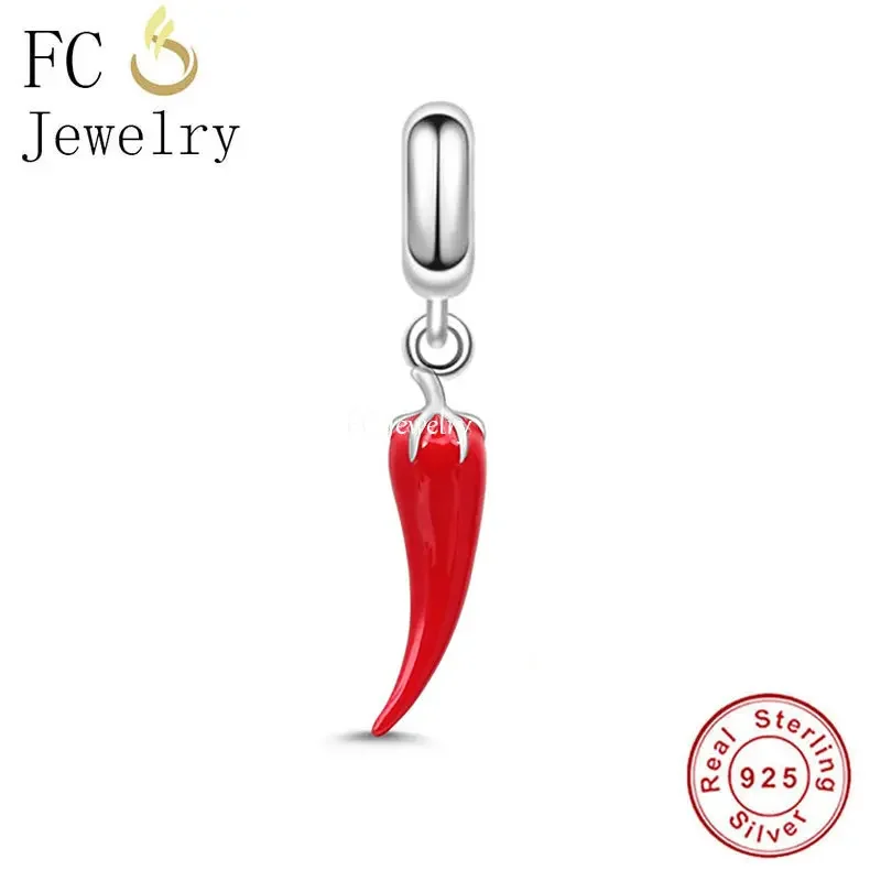 

FC Jewelry Fit Original Pan Charms Bracelet 925 Sterling Silver Spicy Red Chili Bead For Making Women Girl Berloque 2024DIY