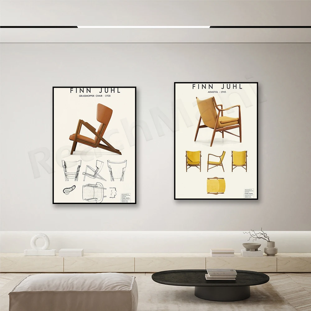 Finn Juhl Print Grasshopper Poster, Scandinavian Danish Furniture