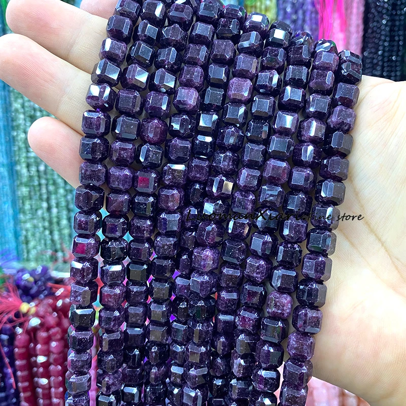 9 مللي متر الأوجه مربع الحجر الطبيعي التورمالين العقيق فضفاض خزر عازل لصنع المجوهرات سوار ذاتي الصنع إكسسوارات جذابة #3