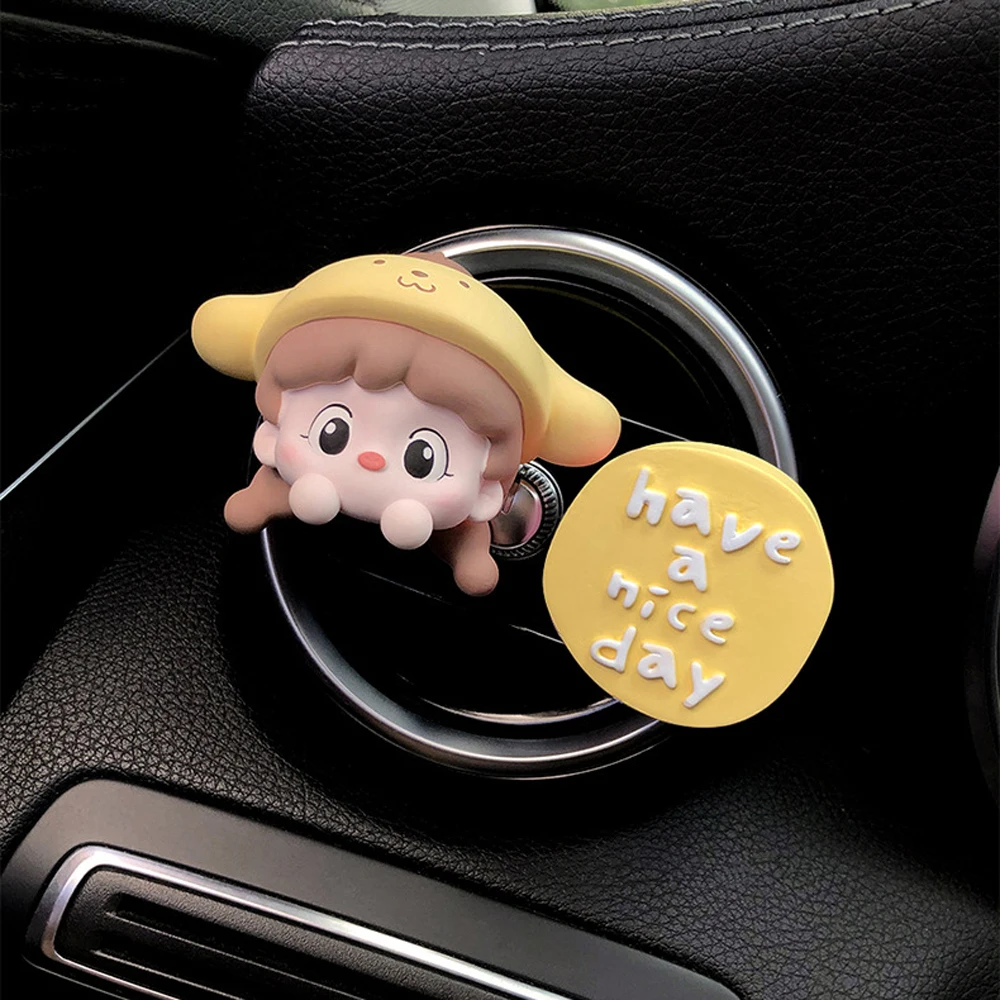 

Car Fragrance Diffuser Ice Cream Girl Nice Day Perfume Stone with Perfume Trendy IP Elements Air Outlet Decoration Premium Gifts