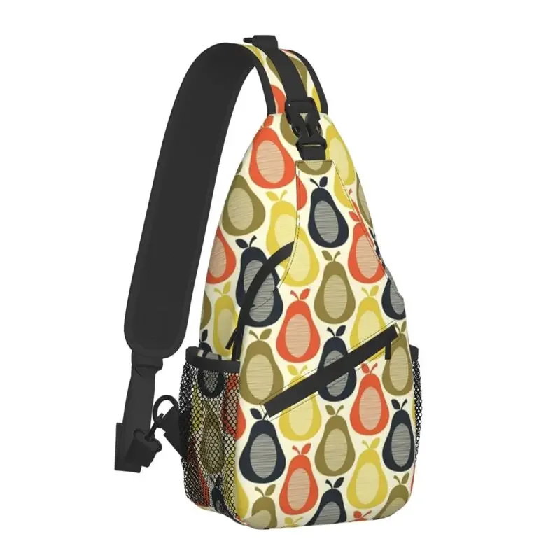 Orla Kiely Pears Sling Crossbody Chest Bag Men Fashion Scandinavian Art Shoulder Backpack for Camping Biking