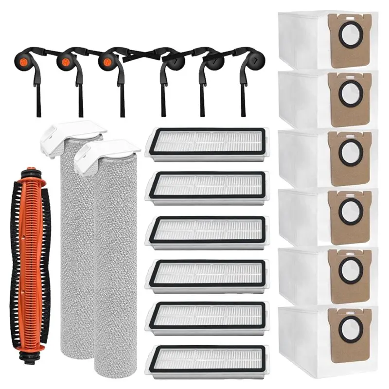 【618-summer-sale】pour-aspirateur-robot-mijia-6-pv32cn-pieces-detachees-brosse-principale-brosse-laterale-filtre-rouleau-chiffon-de-nettoyage