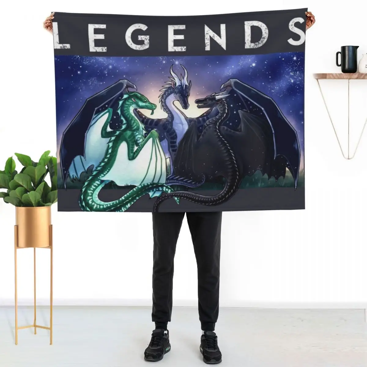 Wings of Fire - Legends - Fathom, Darkstalker, Clearsight Throw Blanket Loose Camping Hair Single Blankets
