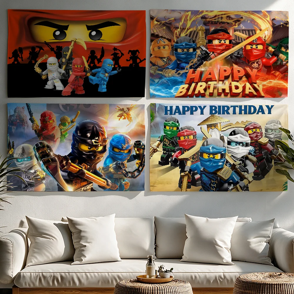 Cartoon N-Ninjago flag Tapestries Outdoor Parties Bedrooms Living Rooms Dorm Rooms Wall Decor Banners Gifts