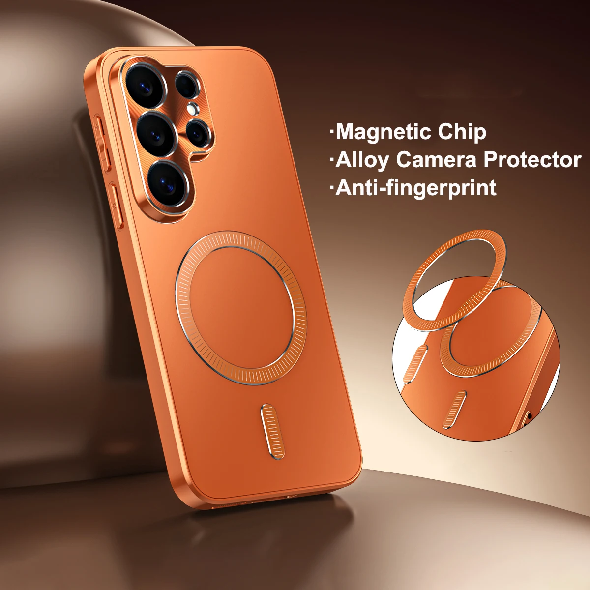 Für Samsung Galaxy S26 S25 Ultra Hülle Magnetisch Mag-safe Kabelloses Laden Harte Matte Rückseite Legierung Kameraschutz Abdeckung Schale
