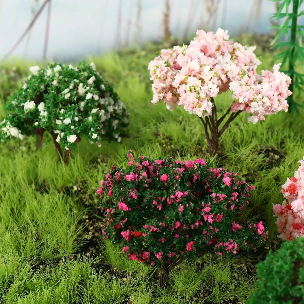 Multiple Styles Plastic Sakura Miniatures Rural Style Model Simulation Trees Landscape Vivid Micro Figurines Garden