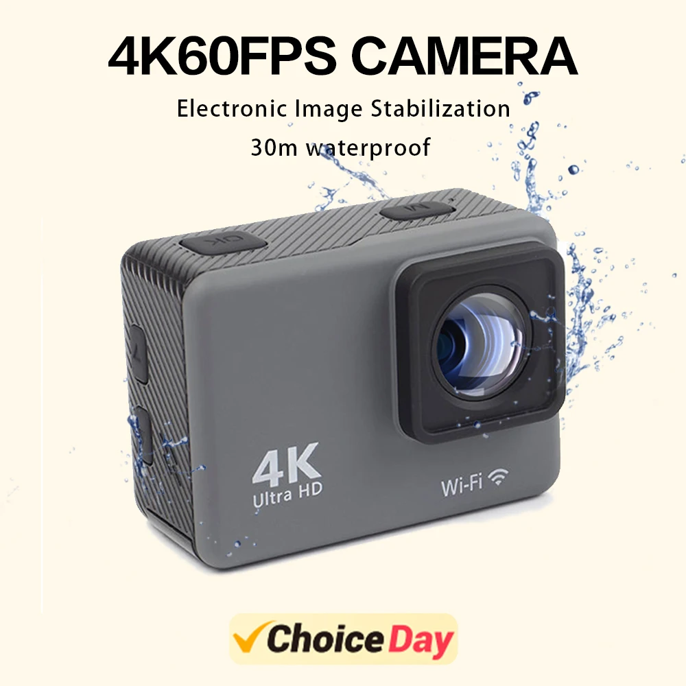 CERASTES Action Camera 4K60FPS WiFi Anti-shake Action Camera With Remote Control Screen Waterproof Sport Camera drive recorder