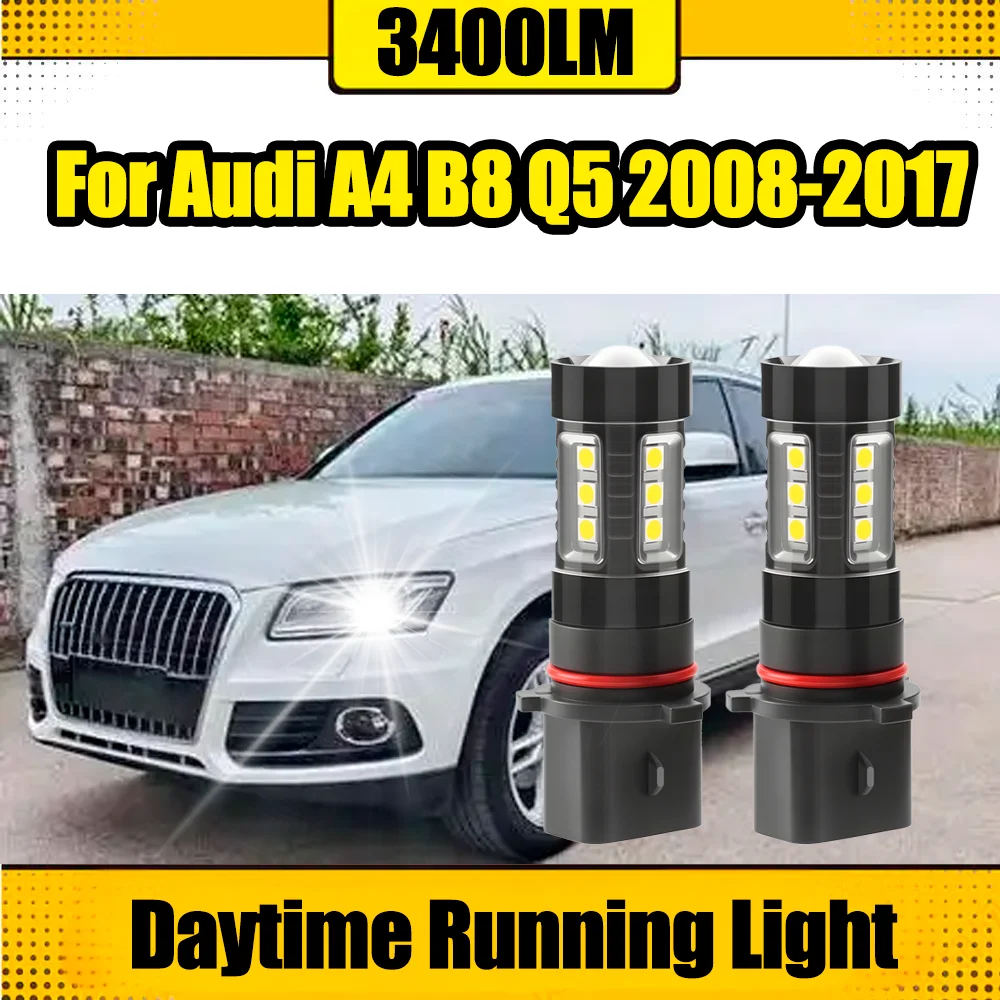 

2PCS Plug And Play P13W Super Bright Daytime Running Light 3400LM Small Lights 6W 12V For Audi A4 B8 Q5 2008-2017 2009 2010 2011