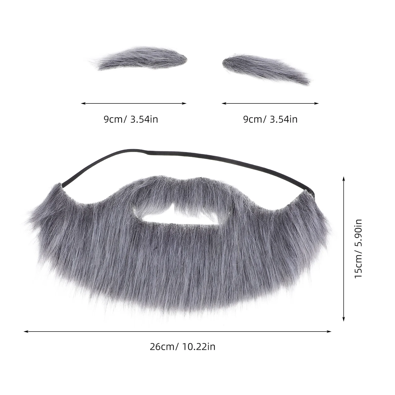 مجموعة حواجب اللحية المزيفة ذاتية اللصق شعر الوجه الصناعي الواقعي للرجال أزياء تنكرية لحفلات الهالوين حلي كثيفة #4