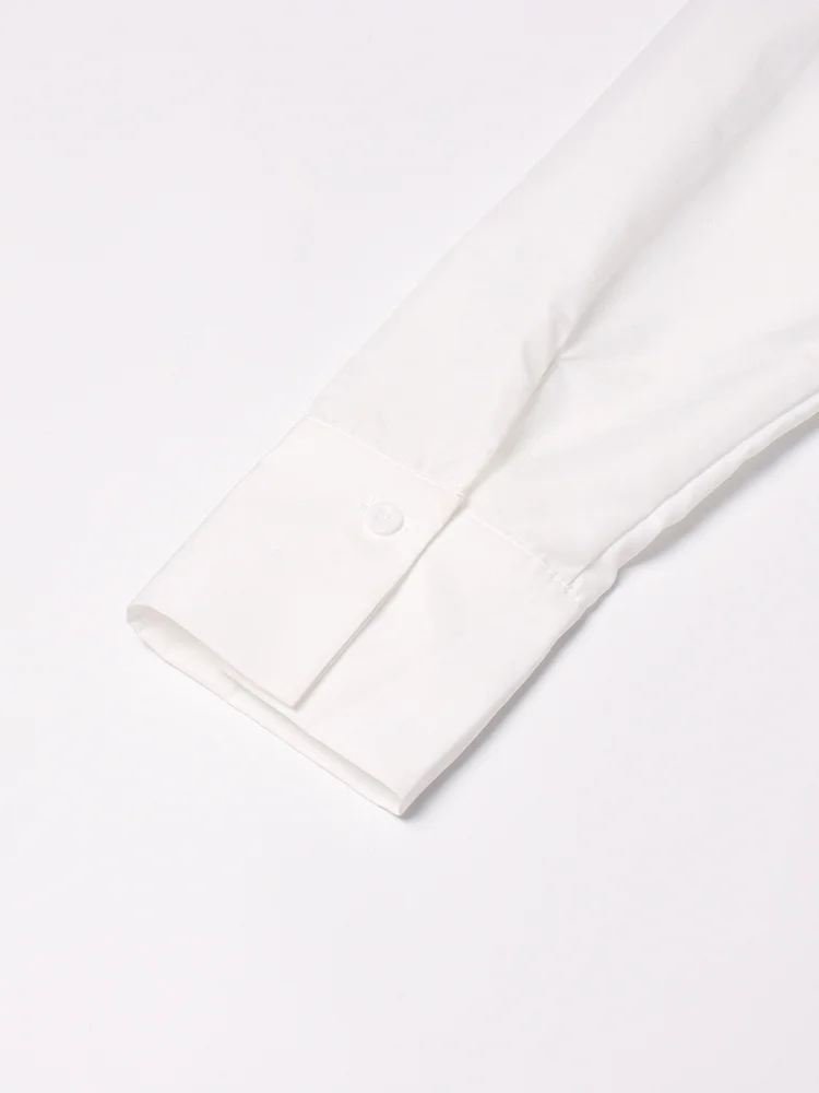 TWOTWurea YLE-Chemise à lacets pour femme, couleur unie, dos nu, patchwork, revers, manches longues, épissé, simple boutonnage, chic, chemisier,