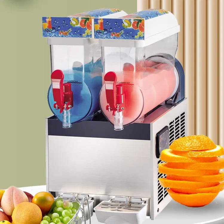 Commercial Double Tanks Cylinders Slush Drink Machine Cold Drink Machine Smoothies Ice Slush Maker