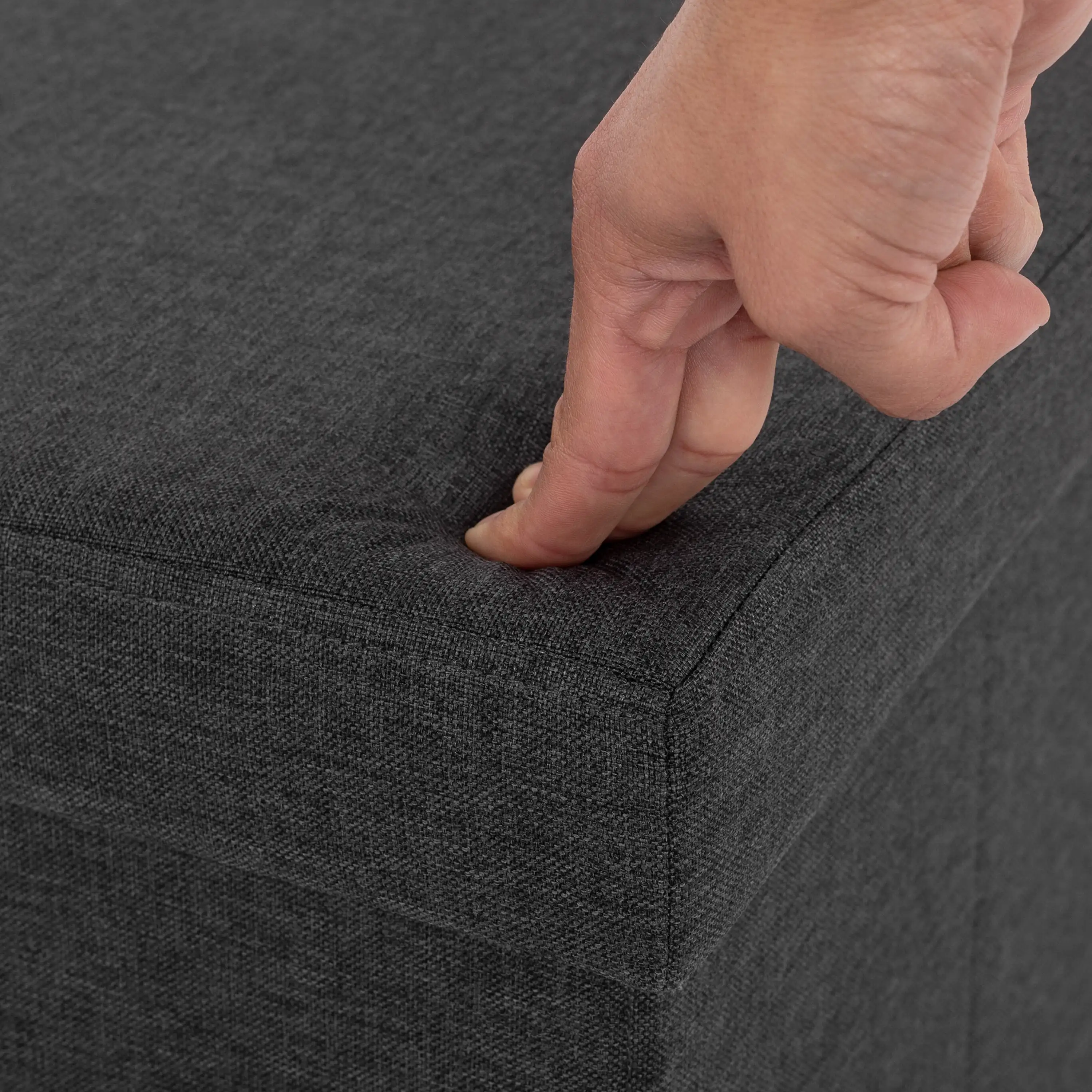 Chaise Repose-pieds de Poitrine de Rangement Caché, Siège Rembourré, Gris Moderne, Cube de 15.7 Pouces