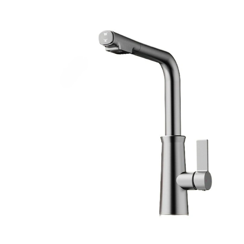 Kitchen Aluminum Alloy Pull Out Faucet, Anti-scald Ceramic Valve Core, Anti-rust Hot & Cold Sink Tap
