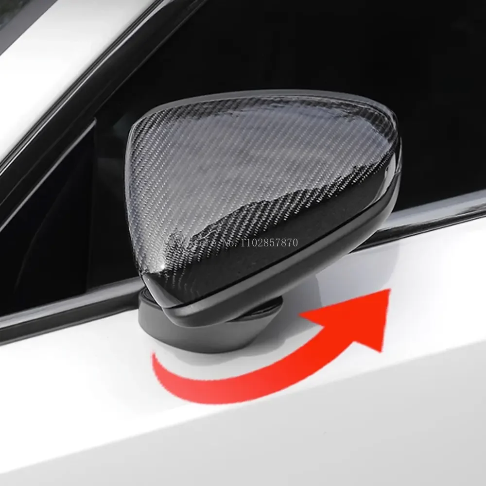 Rearview Mirror Cover for Audi A3 S3 RS3 8Y 2021-2023 LHD Real Carbon Fiber Side Mirror Shells Add on Frame Replacement Case