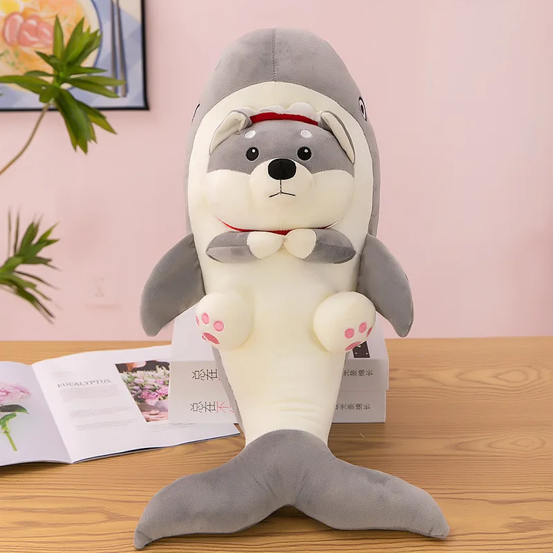 海のサメのぬいぐるみ,犬のぬいぐるみ,楽しい枕,誕生日プレゼント,クロスボーダー,ファッション,流行のパロディー