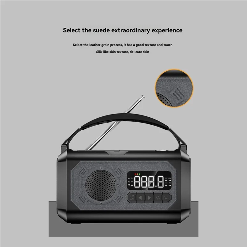 

Ingenious-16000Mah Emergency Weather Radio Solar & Hand Crank Powered AM/FM/WB, SOS Bluetooth 5.3, Type-C Charging A