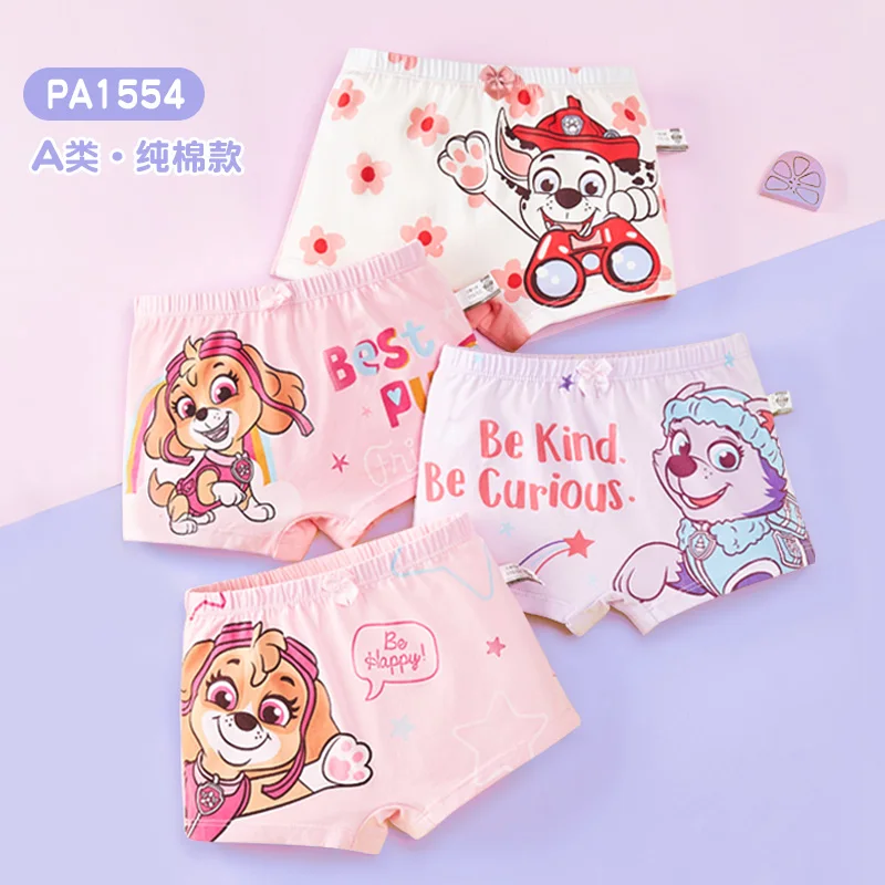 2024 New Arrival 4PCS/SET Origina Paw Patrol Girls Underwear kids Underpants Skye Everest Four Season Boxer Briefs boxer shorts