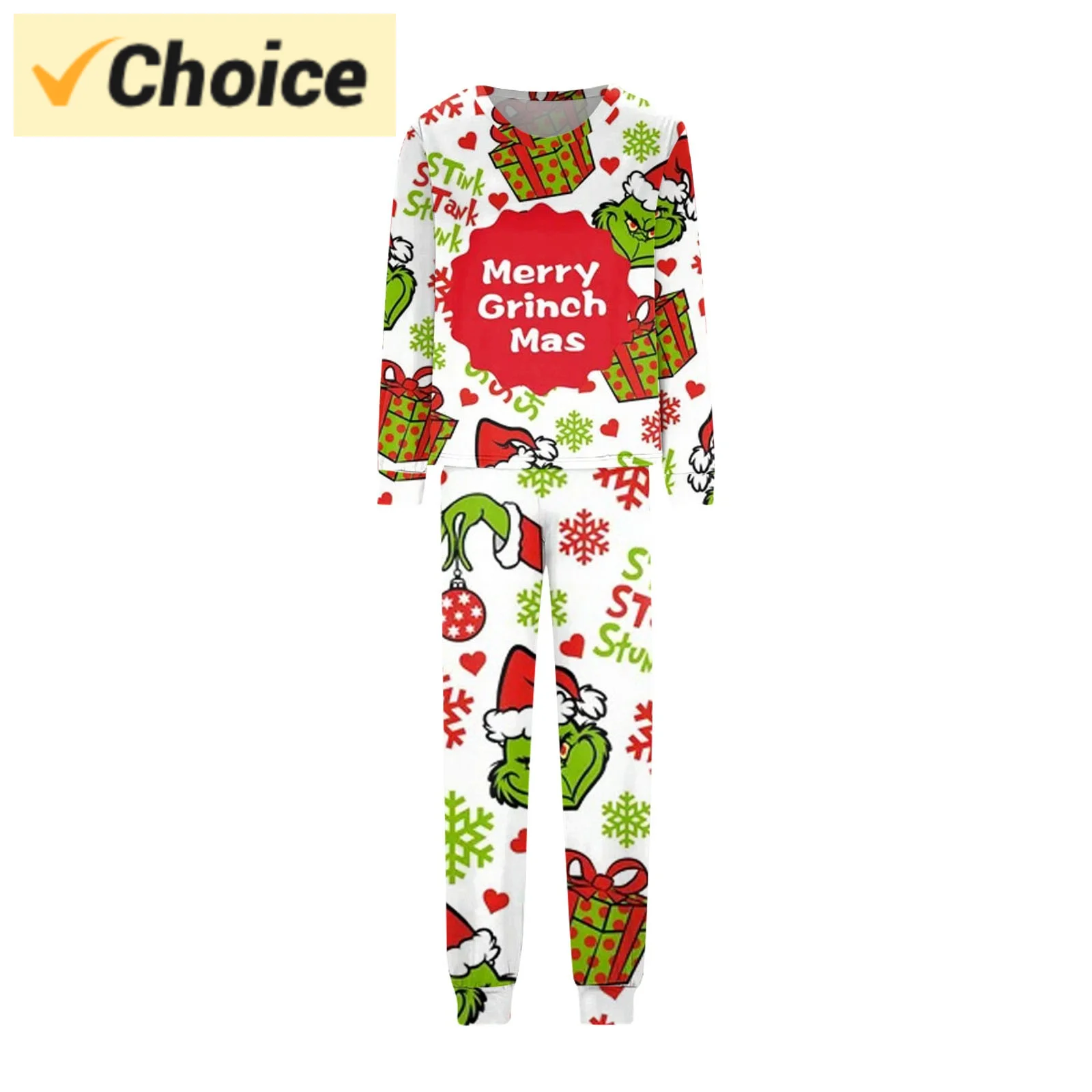 2024 Christmas Popular Family Matching Sets Pajamas, Loungewear Outfits,Family Matching Long Sleeve Tops+Pants Set