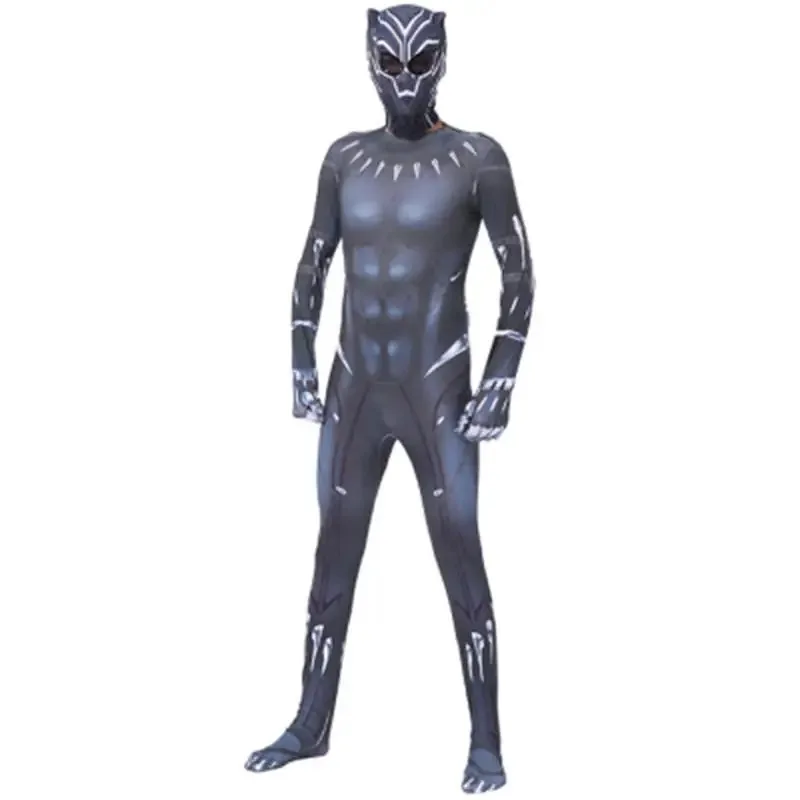 Anime Superhero Black Kids Panther Men Boys Adult Jumpsuits Children Panther Cosplay Halloween Costume Bodysuits Dress Up New