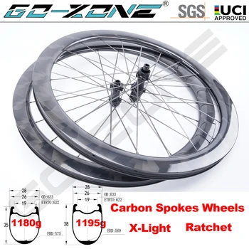 X- Light 탄소 스포크 디스크 휠, GOZONE R280C 래칫 센터락, 일반 세라믹 심, Sram XDR 로드 바이크 휠셋, 700c, 1180g 