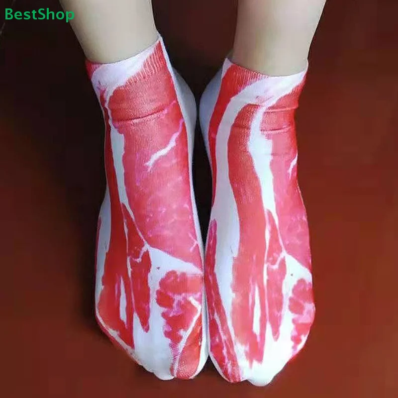 

♥3D Funny Raw Meat Pattern Socks -Casual Funny Socks For Men Women, Creative Gift For Party Daily Wear