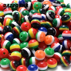 8mm 50 pezzi di perline in resina colorata rotonda arcobaleno striscia di miscelazione perline distanziali allentate per gioielli che fanno accessori per collana braccialetto