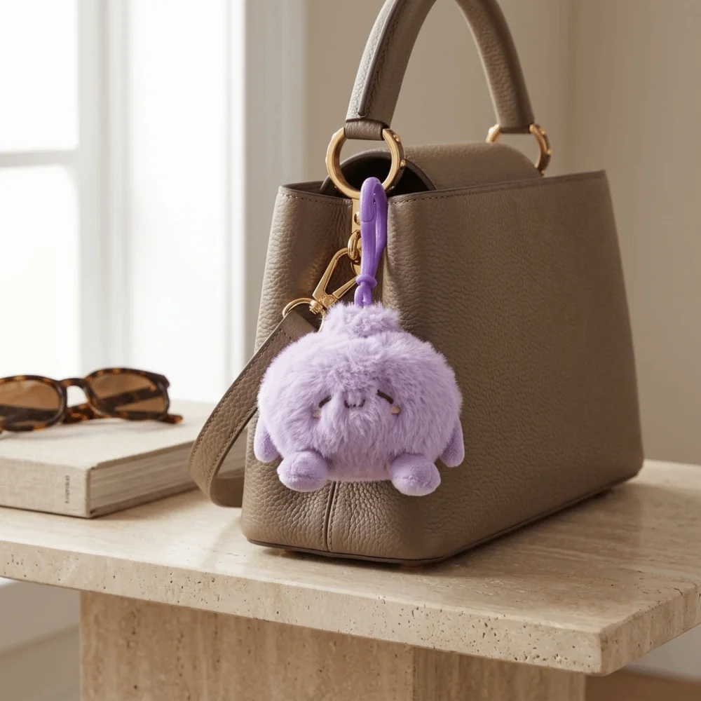Gifts Soft Fluffy Bun Keychain Simulated Food with Loop Steamed Bun Keychain Squeezable Bag Decoration Backpack Accessory