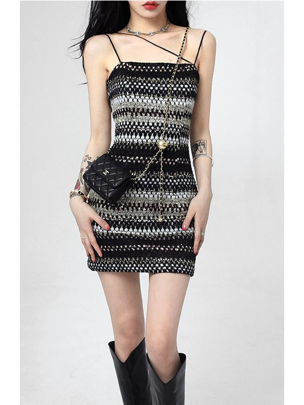 

Spicy Sle Strapl Slim Fit ort Dr Women's Early Autumn Design Printed Bal Hot Girl Baggy Butt Skirt Dr