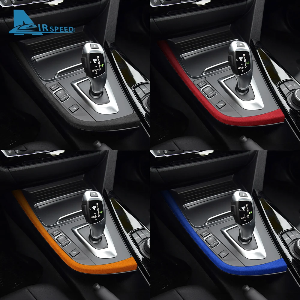 Car Center Console Gear Shift Panel Sticker Trim For BMW 3 4 Series F30 F32 3GT F34 2013-2018 Italy Suede Decorative Strip Cover