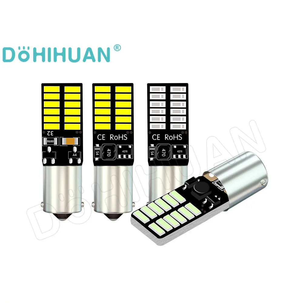 

DOHIHUAN 2PCS BAX9S Led T10 BA9S BAY9S H6W H21W Bulb W5W T4W 194 Lamp 4014 Interior Parking Signal Car Rear Fog Light DRL 12V