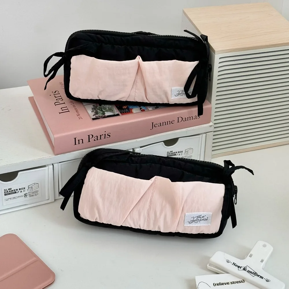 

Bowknot Y2K Bow Stationery Bag Large Capacity Desktop Storage Korean Pencil Case Aesthetic Y2K Ins Ins Pencil Pouch