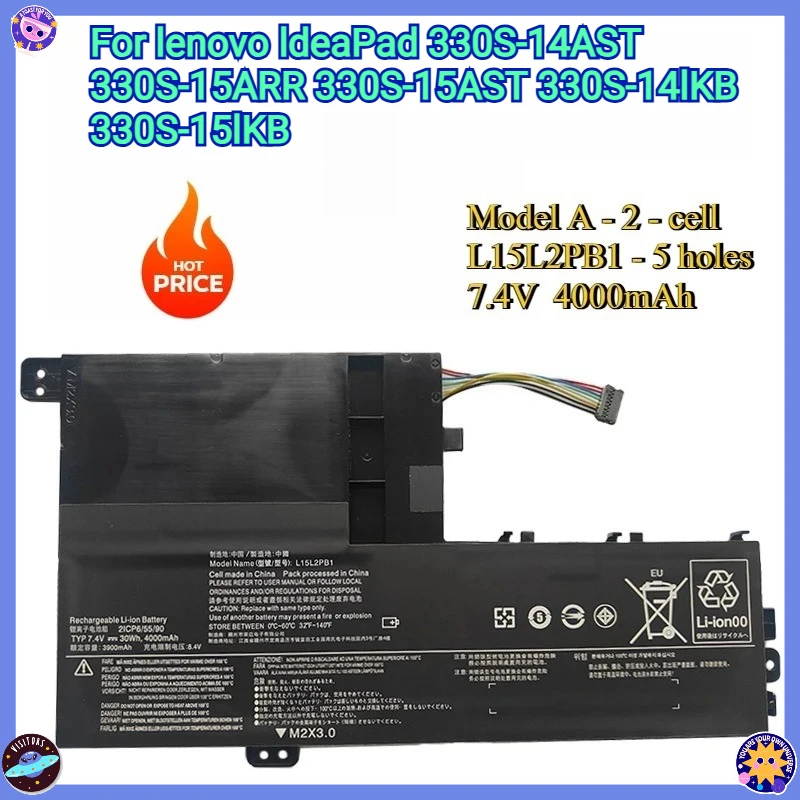 

New 7.4V 30Wh L14M2P21 Laptop Replacement Battery For Lenovo IdeaPad 330S-14AST 330S-15ARR 330S-15AST 330S-14IKB 330S-15IKB