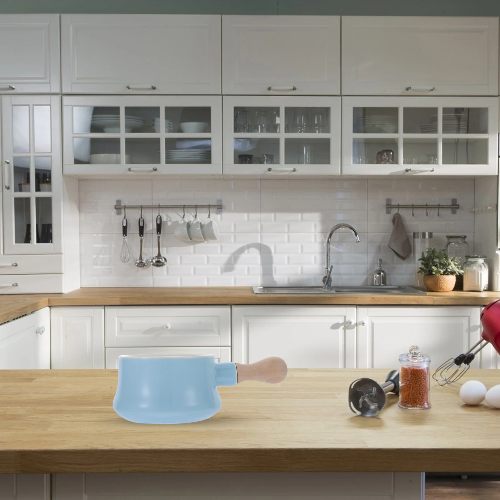 

Керамическая миска для супа с бамбуковой ручкой для горячего питания, синяя, 380 мл, фарфоровая лапша, салат, хлопья, макароны, фруктов, домашнего использования