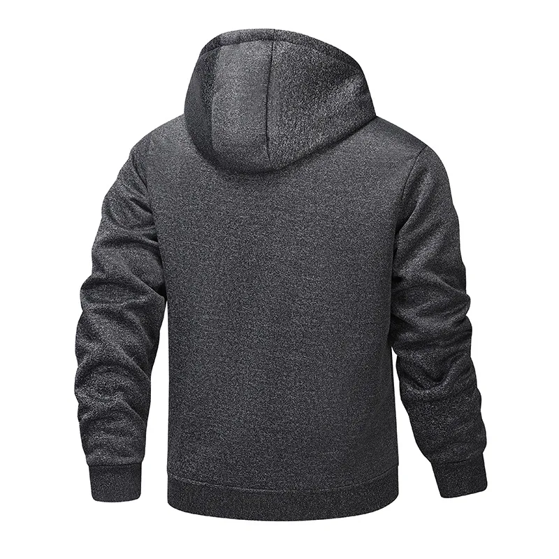 Inverno nova jaqueta de lã sherpa masculina engrossar casaco com capuz quente esportes ao ar livre à prova de vento casual jaqueta de lã térmica para homem
