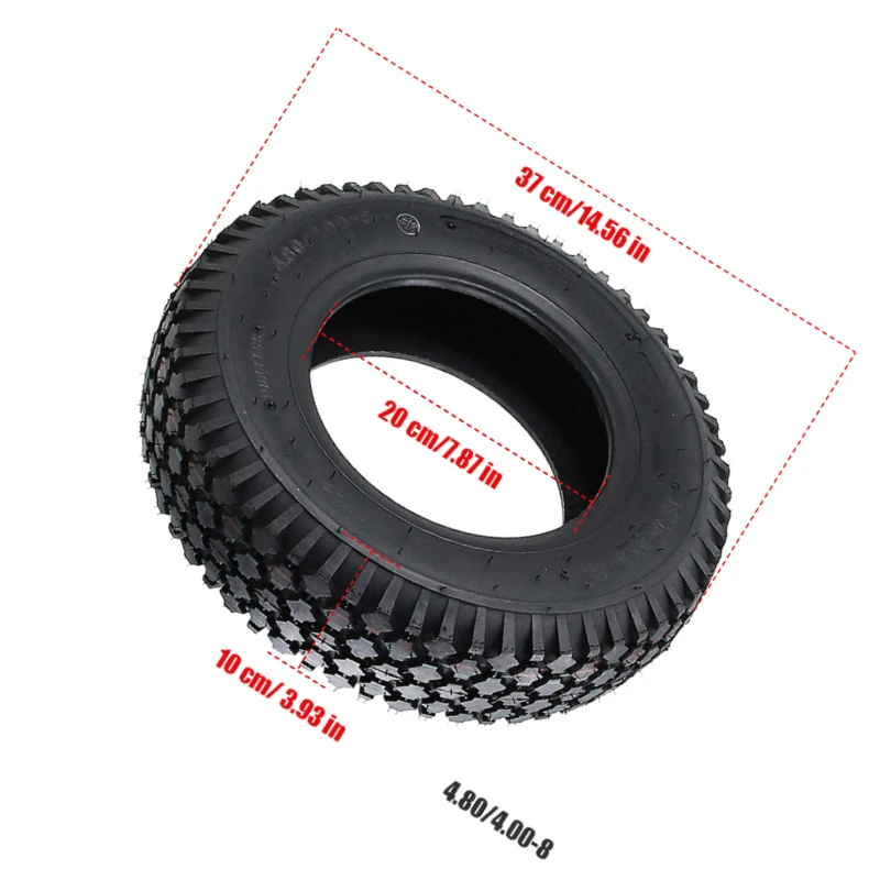 ATV Beach Bike Tire Set: 4.80/4.00-8 Vacuum Tire with 8mm Thickness and Matching 4.00-8 Tube