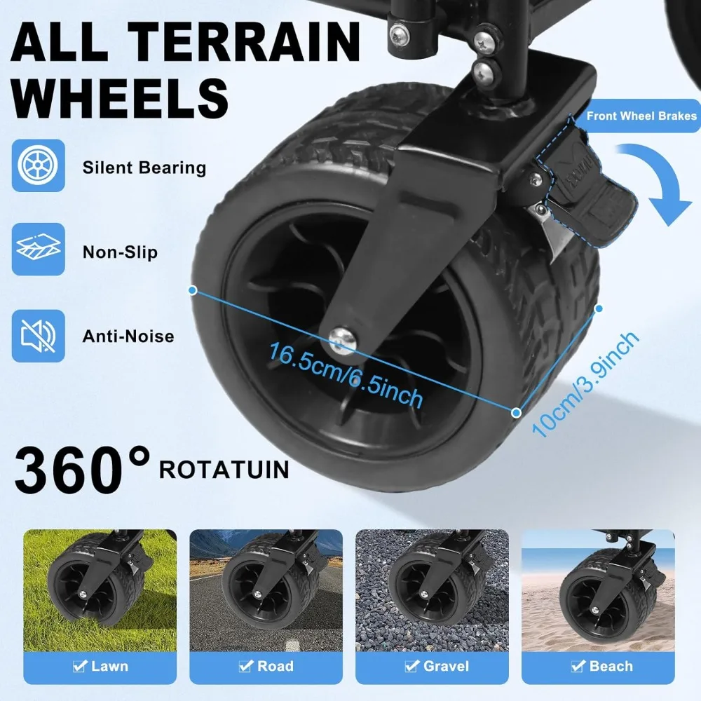 Folding Double Decker Wagon with 400L Capacity, 47 Length, Collapsible and Foldable for Outdoor Adventures