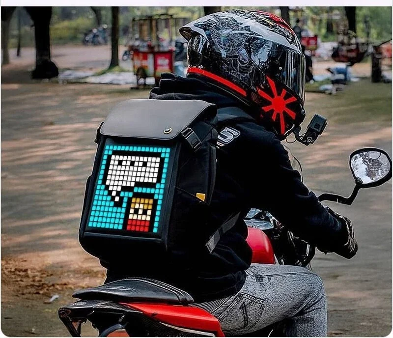 Pixel Storage Organizing Bag Men's Shoulder Led Screen School Bag Riding