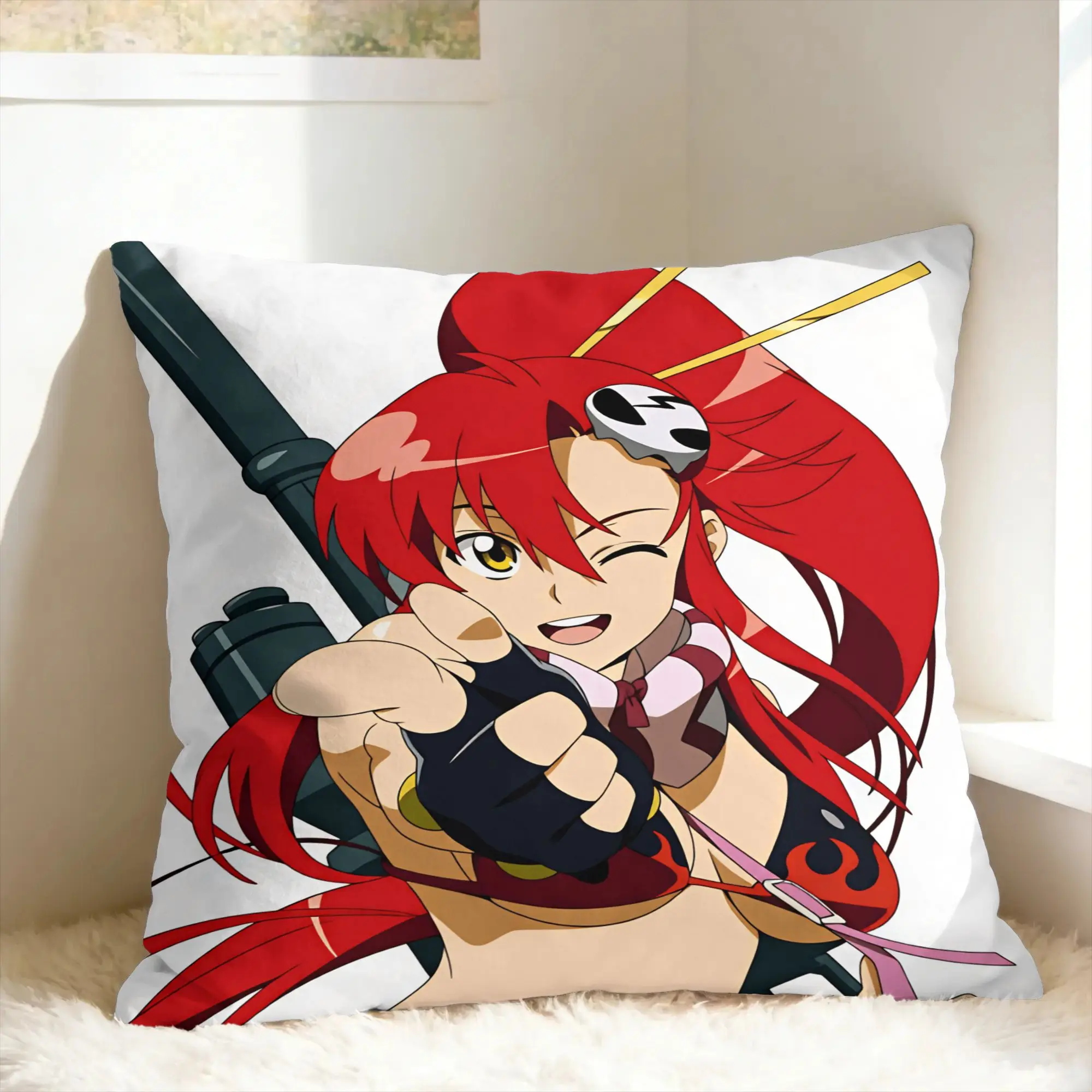 Funda de almohada Gurren Lagann Yoko Littner, funda de almohada a la moda para sofá, coche, decoración del hogar, fundas de almohada cómodas, regalo