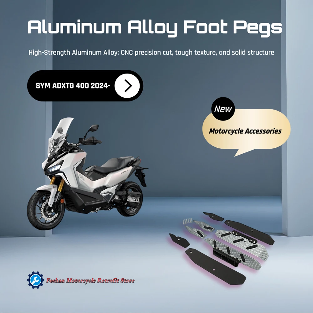 ملحقات تعديلات الدراجات النارية SYM ADXTG400 2024 2025 أوتاد القدم المتسابق ADXTG 400 أوتاد القدم من سبائك الألومنيوم
