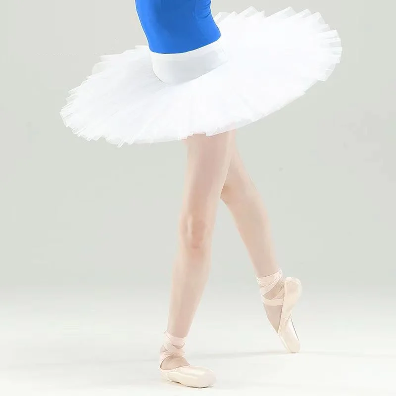 Kids Professional Performance Ballet Swan Lake Tutu White Black Elastic Waist Children Hard Mesh Tulle Skirt Tutus With Briefs