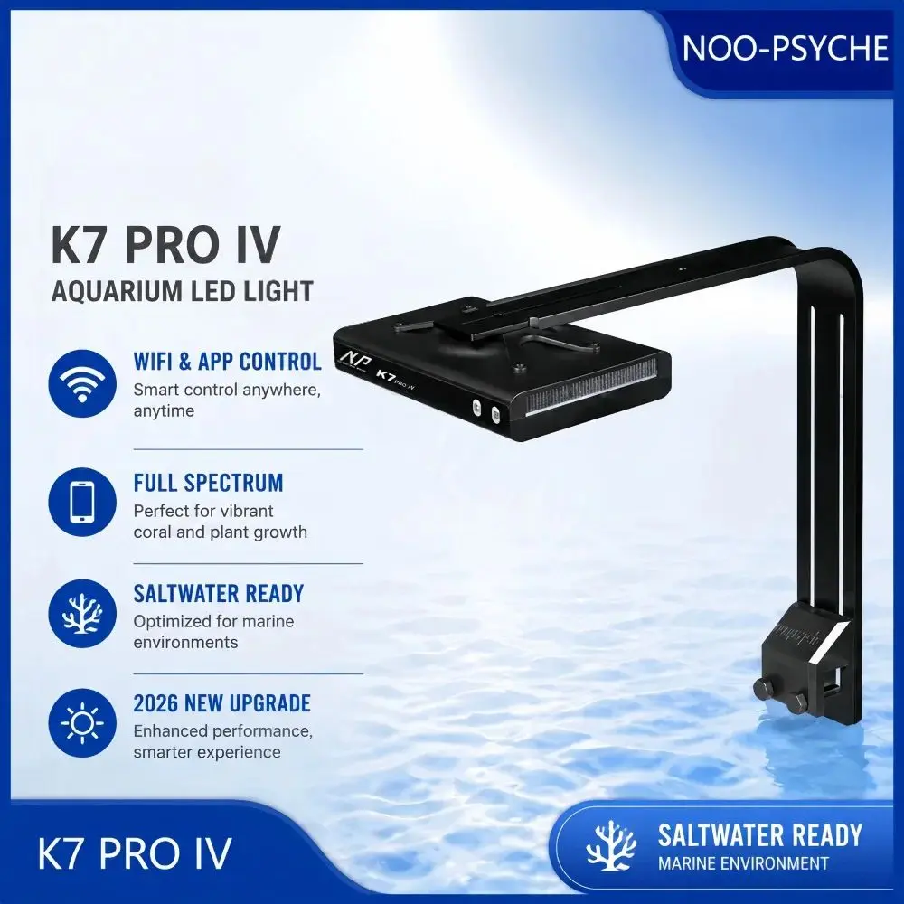 Noopsyche K7Pro V4 4th Gen WiFi APP Control Full Spectrum LED Aquarium Light Sunrise Sunset For Marine Coral Reef Fish Tank