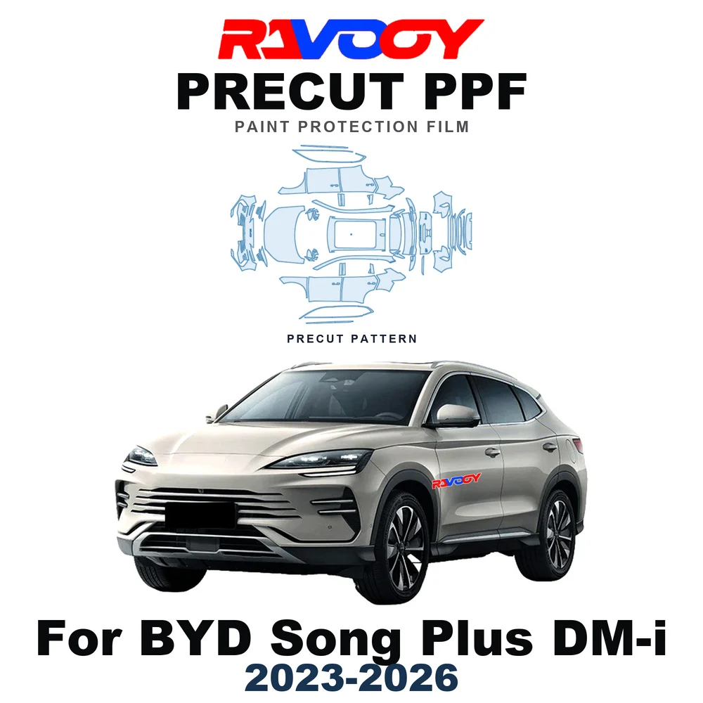 Precut PPF For BYD Song Plus DM-i 2023-2026 8.5mil TPU Paint Protection Film Hood Bonnet Bumper Headlight Self-Healing Clear Kit