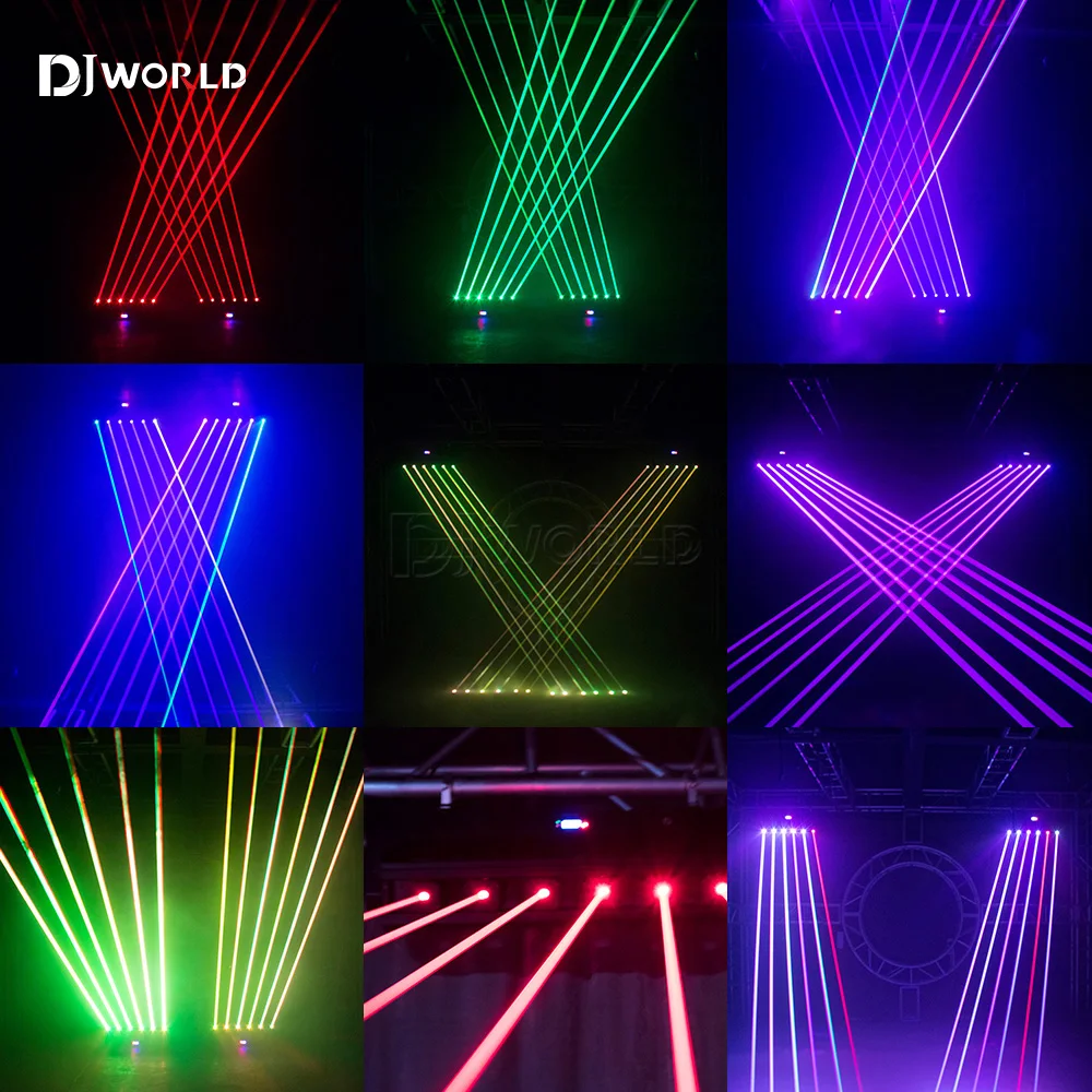 DJWORLD-luces de cabeza móvil RGB 3 en 1, 3000mW, controlador DMX para DJ, Disco, club nocturno, Karaoke, fiesta, Bar, música, Soundlights