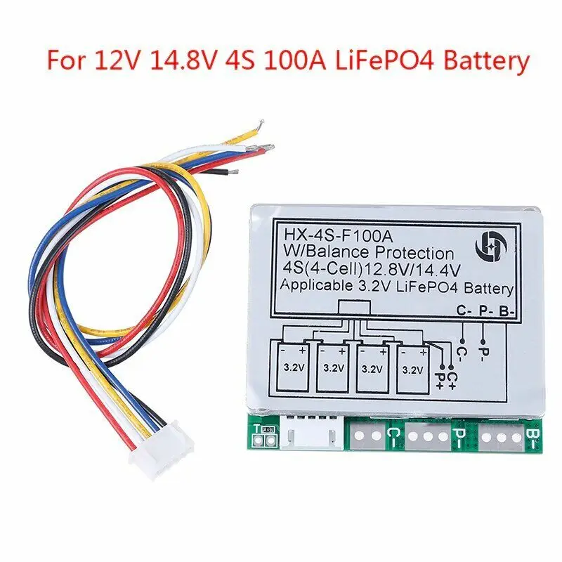 

4S 3.2V 100A LiFePO4 BMS Balanced Charge & Equalisation Equalization IFR 12.8V