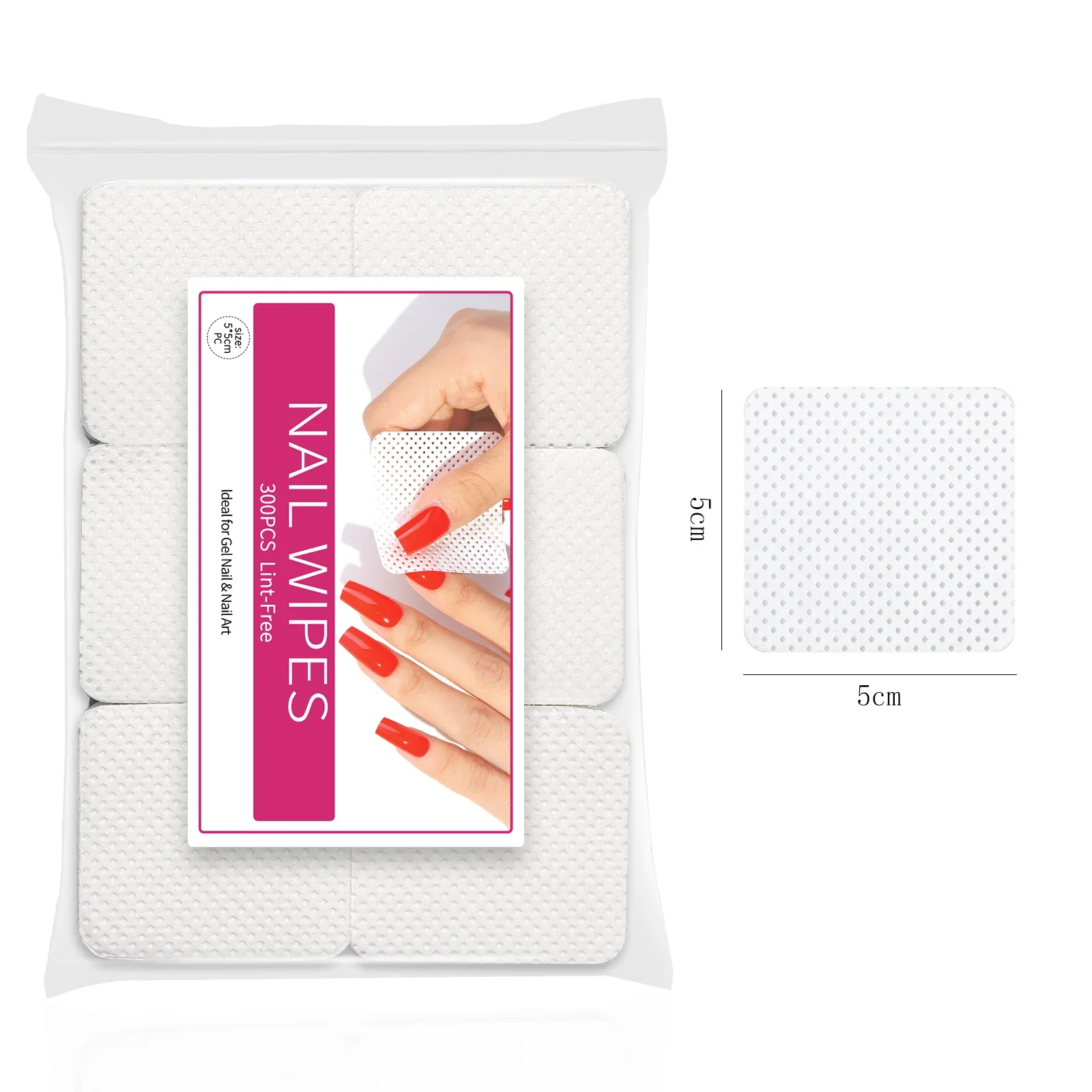 Misscheering Nail Polish Remover Wipes Nail Cleaning Pads, Non Woven Nail Pads for Women Girl Beauty Salon Nail Art Tool