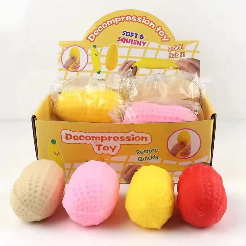 NEW Simulated Peanut Ornament Squishy Slow Rebound Fidget Ornament Relieves Pressure Anxiety Decompression Ornament Friends Gift