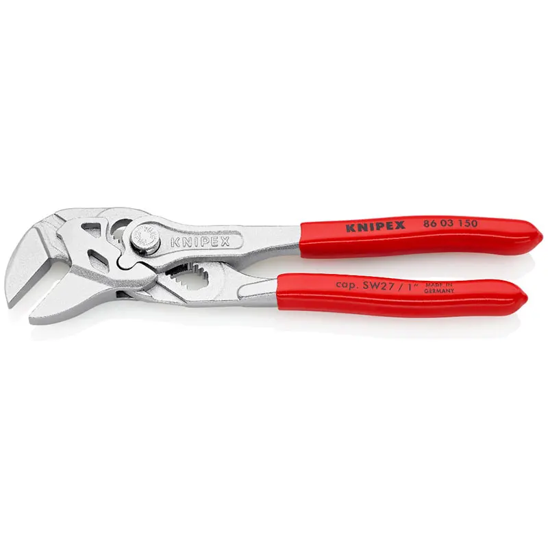 KNIPEX Tool Set 86 03 150 Pliers Wrench 6-inch with 14 Adjustment Positions and 87 01 150 Cobra Water Pump 6-inch Pliers