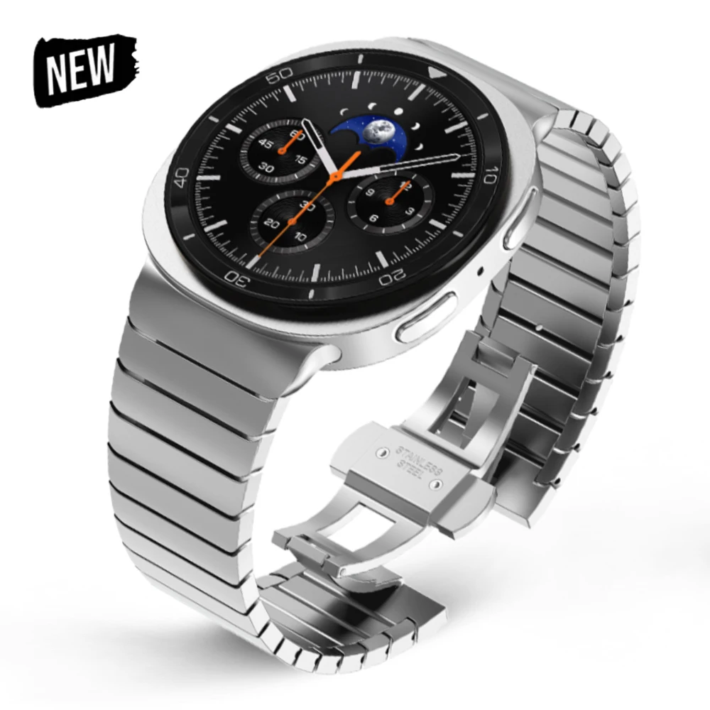 حزام تيتانيوم لساعة سامسونج جالاكسي 8 44 ملم 40 ملم 8 كلاسيكي 46 ملم حزام معدني لساعة جالاكسي الترا 2025 سوار بديل