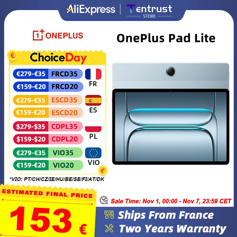 ?OnePlus? Version mondiale OnePlus Pad Lite tablette 11 pouces 90Hz LCD affichage de soins oculaires G100 9340mAh batterie OxygenOS 15.0.1 ?OnePlus? Version mondiale OnePlus Pad Lite tablette 11 pouces 90Hz LCD affichage de soins oculaires G100 9340mAh batterie OxygenOS 15.0.1
